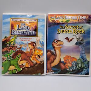 The Land Before Time Movie Dvd Lot Of 2 ( Original Movie & The Secret Of Saurus)